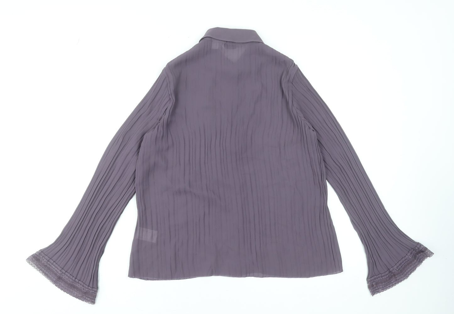 Next Women’s Purple Pleated Tunic Blouse UK 10 Long Sleeve Classic
