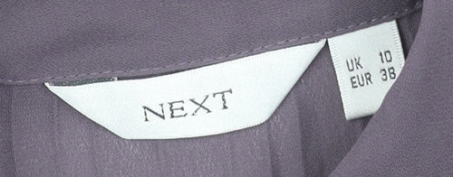 Next Women’s Purple Pleated Tunic Blouse UK 10 Long Sleeve Classic