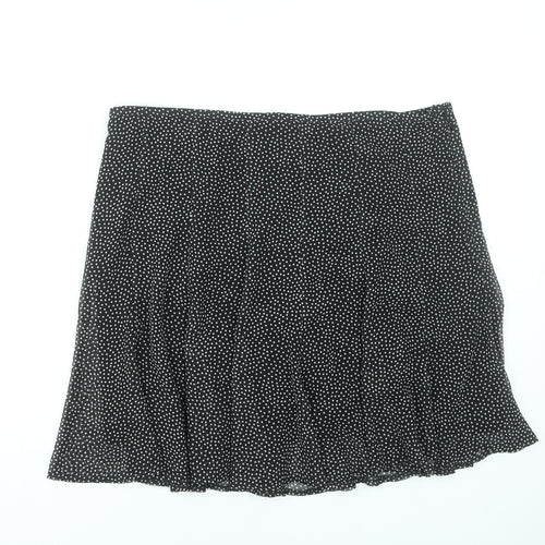 Marks and Spencer Women Black Polka Dot A-Line Skirt Size 16