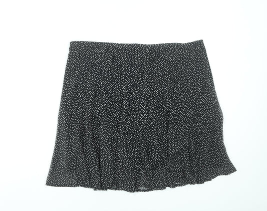 Marks and Spencer Women Black Polka Dot A-Line Skirt Size 16
