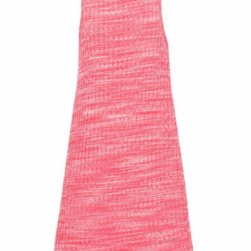 Zara Women Pink Sleeveless Tank Dress S Cotton Blend Casual
