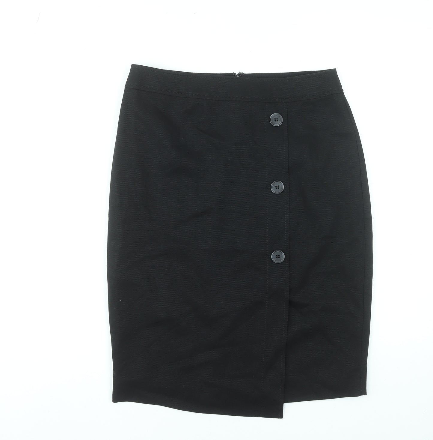 Principles Petite Women's Black Size 12 Pencil Skirt with Button Detail