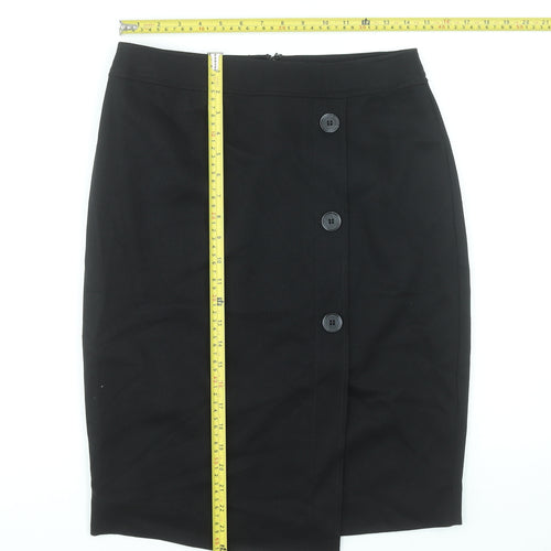 Principles Petite Women's Black Size 12 Pencil Skirt with Button Detail
