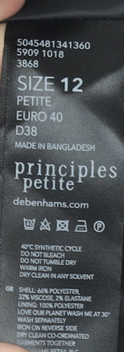 Principles Petite Women's Black Size 12 Pencil Skirt with Button Detail