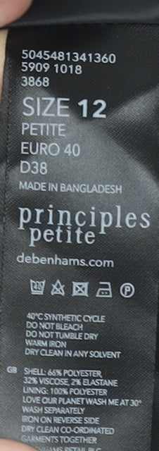 Principles Petite Women's Black Size 12 Pencil Skirt with Button Detail