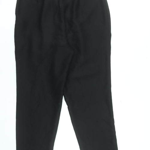 Hobbs Women Black Size 10 Tapered Belted Crepe Trousers