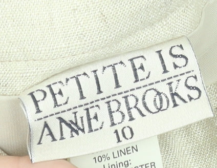 Annebros Petite Women Beige Linen Blend Straight Knee Length Skirt Size 10