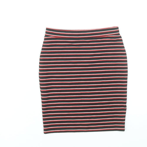Miss Selfridge Women’s Black Striped Pencil Skirt Size 6 Stretch