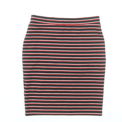 Miss Selfridge Women’s Black Striped Pencil Skirt Size 6 Stretch