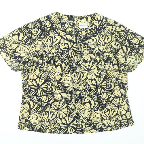 Eastex Women's Beige Floral Short Sleeve Blouse UK 16