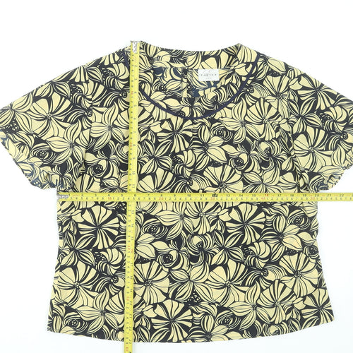 Eastex Women's Beige Floral Short Sleeve Blouse UK 16