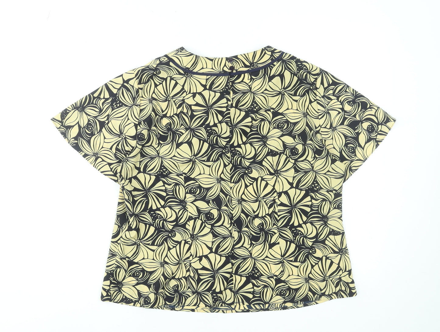Eastex Women's Beige Floral Short Sleeve Blouse UK 16