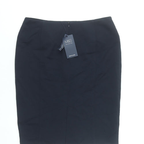 Marks and Spencer Women Petite Navy Pencil Skirt Size 12
