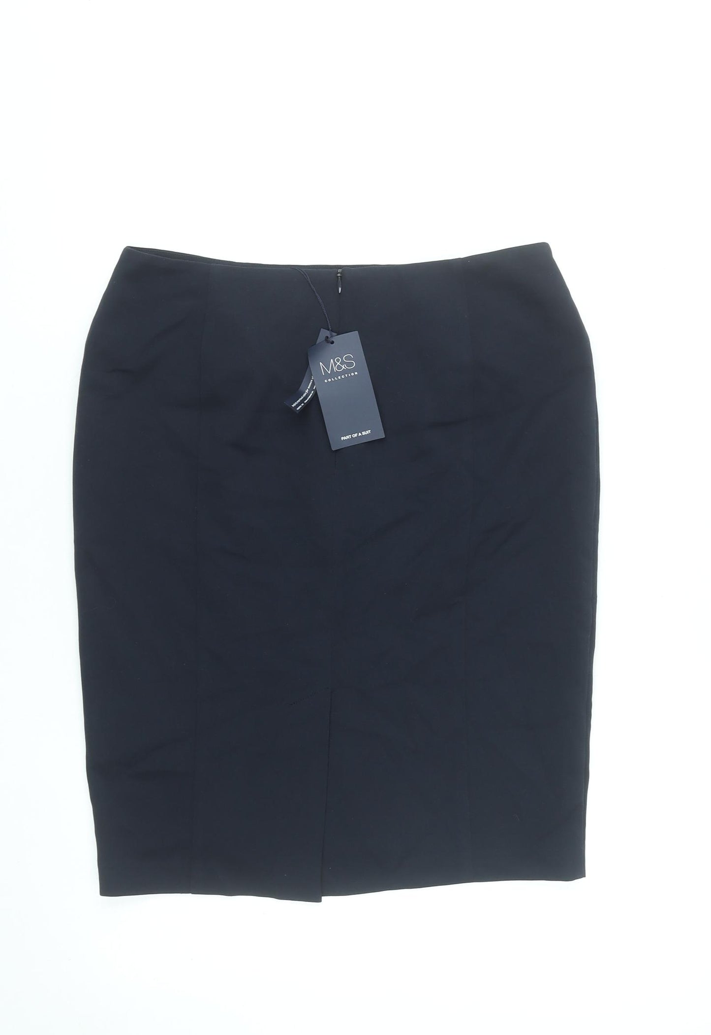 Marks and Spencer Women Petite Navy Pencil Skirt Size 12