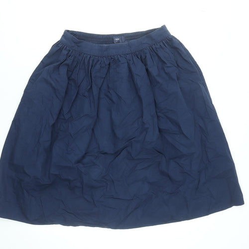 Next Womens Blue A-Line Knee Length Cotton Skirt Size 12