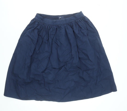 Next Womens Blue A-Line Knee Length Cotton Skirt Size 12