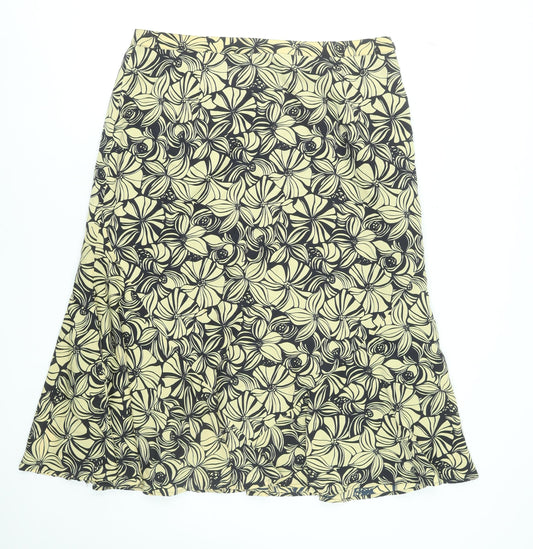 Eastex Women’s Beige Floral A-Line Midi Skirt Size 18 Polyester Lined