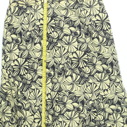 Eastex Women’s Beige Floral A-Line Midi Skirt Size 18 Polyester Lined