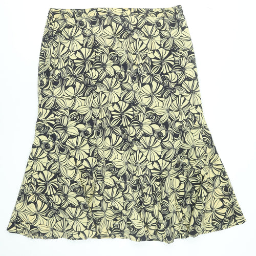 Eastex Women’s Beige Floral A-Line Midi Skirt Size 18 Polyester Lined