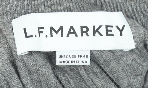 L.F. Markey Womens Grey Wool Cotton Ribbed Knit Slim Leg Leggings Size 12