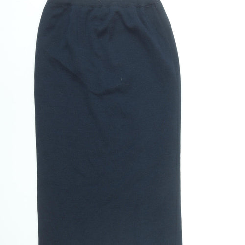 Lucia Women's Blue Wool Blend Midi Pencil Skirt Size 10