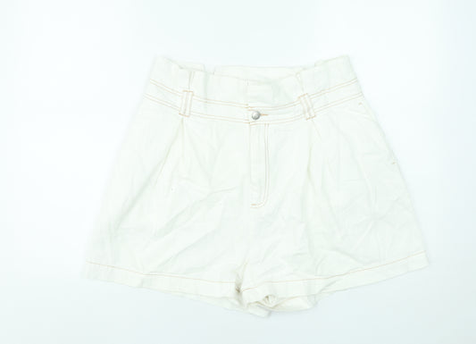 ASOS Women’s Ivory Cotton Chino Shorts Size 14 High Waist