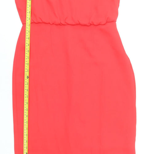 Oasis Women’s Red V-Neck Slip Dress Size 10 Party Cocktail