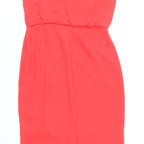 Oasis Women’s Red V-Neck Slip Dress Size 10 Party Cocktail
