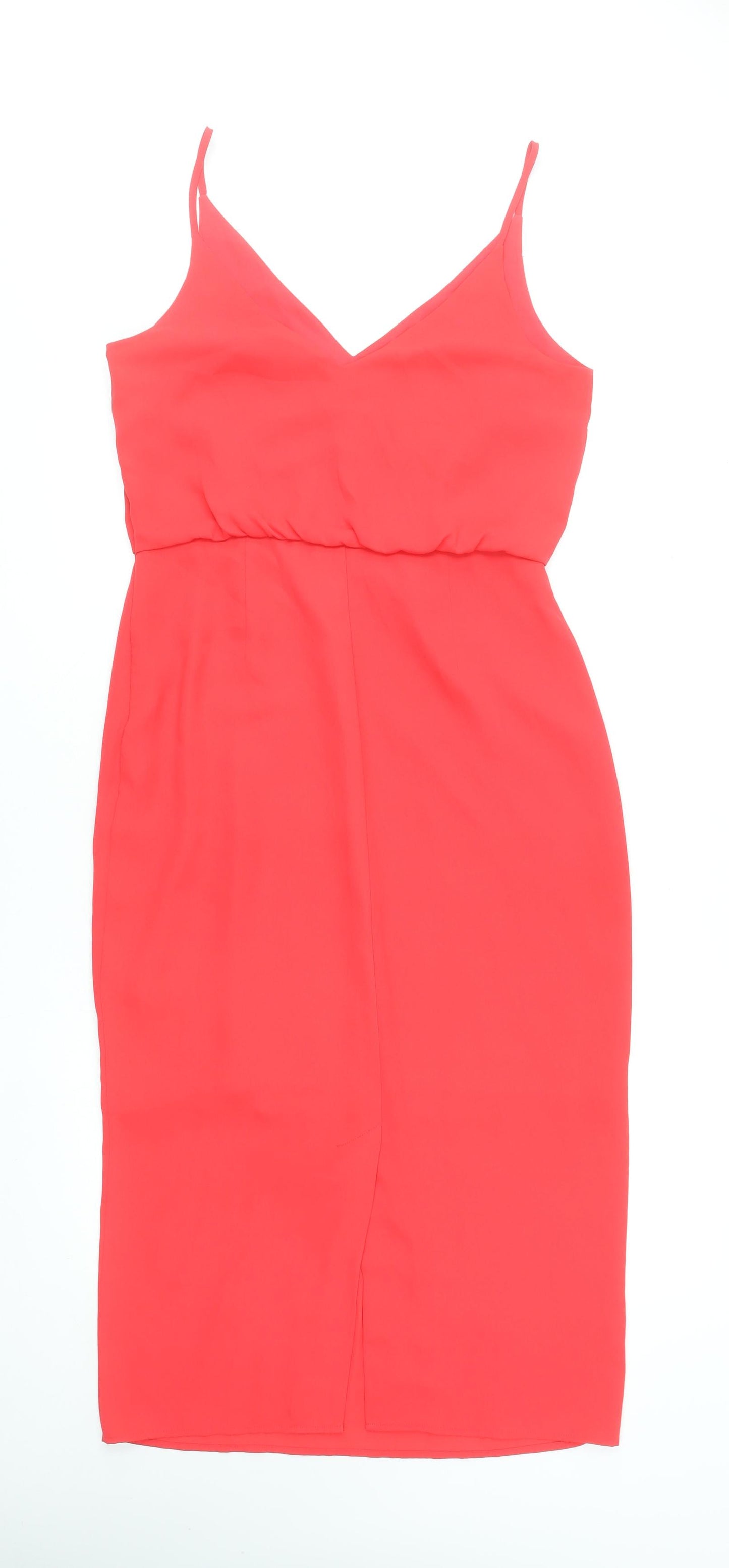 Oasis Women’s Red V-Neck Slip Dress Size 10 Party Cocktail