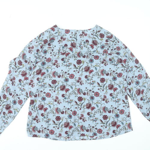 Marks and Spencer Women's Blue Floral Long Sleeve Blouse Size 14