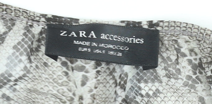 Zara Women Snake Print Bodysuit Blouse Black Beige M