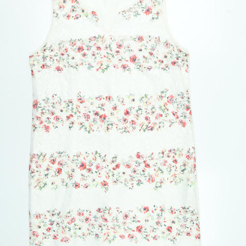 Lamorena Women’s Ivory Floral Lace Shift Dress Size 14