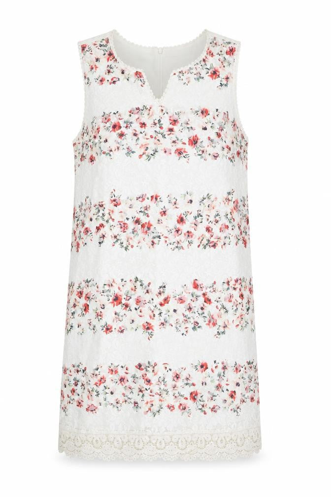 Lamorena Women’s Ivory Floral Lace Shift Dress Size 14