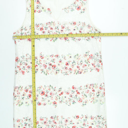 Lamorena Women’s Ivory Floral Lace Shift Dress Size 14