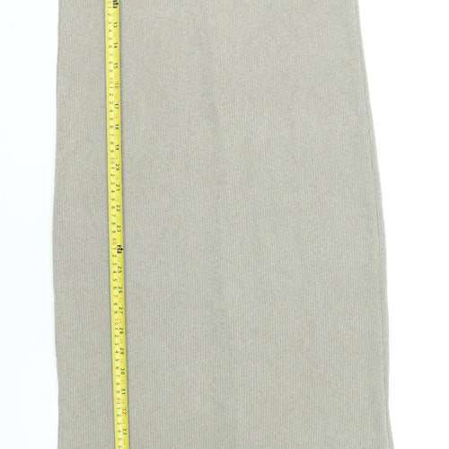 H&M Women’s Beige Sleeveless Knit Bodycon Midi Dress XS