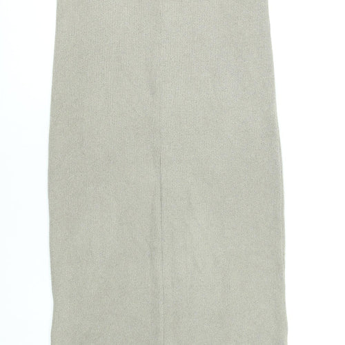 H&M Women’s Beige Sleeveless Knit Bodycon Midi Dress XS