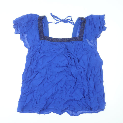Evans Women’s Blue Beaded Tunic Blouse Size 24 Viscose