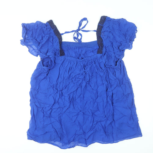 Evans Women’s Blue Beaded Tunic Blouse Size 24 Viscose