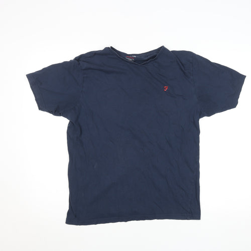 Farah Men’s Blue Cotton Crew Neck Lounge T-Shirt XL