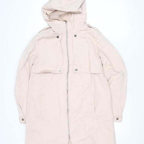 Gallery Women's Beige Hooded Long Parka Coat Size 10