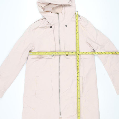 Gallery Women's Beige Hooded Long Parka Coat Size 10