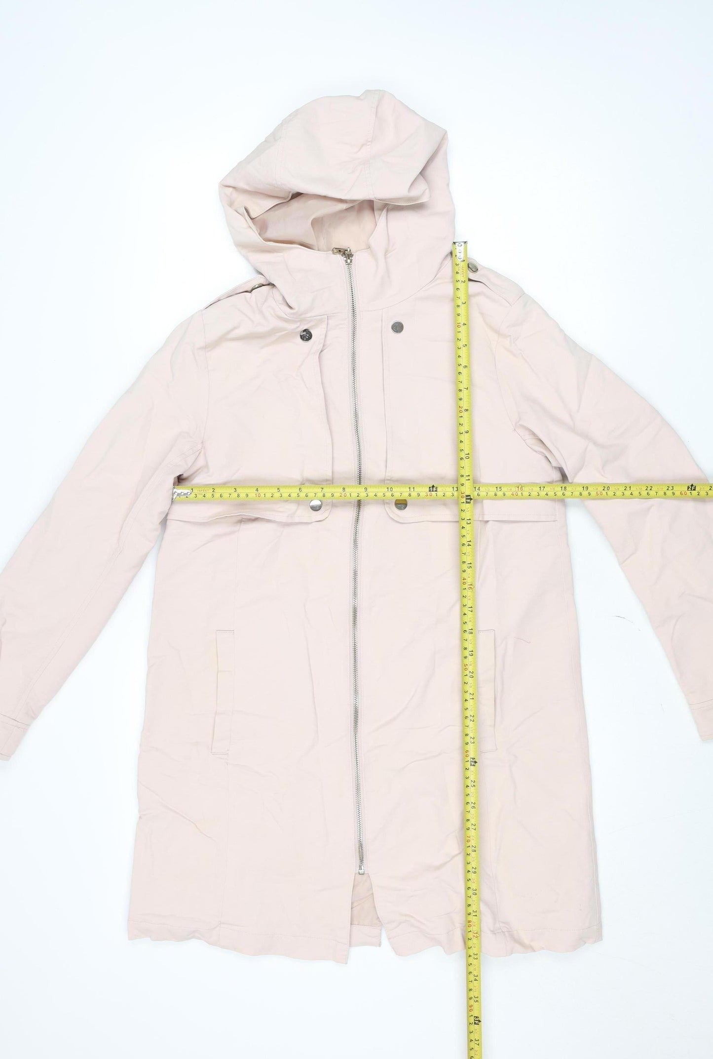 Gallery Women's Beige Hooded Long Parka Coat Size 10