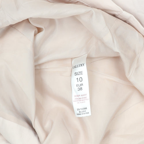 Gallery Women's Beige Hooded Long Parka Coat Size 10