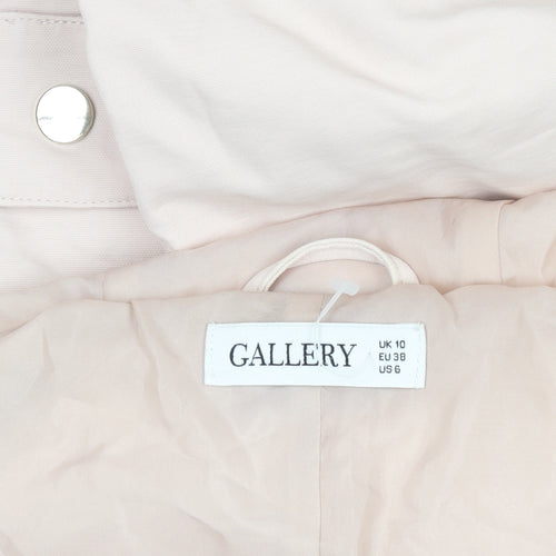 Gallery Women's Beige Hooded Long Parka Coat Size 10