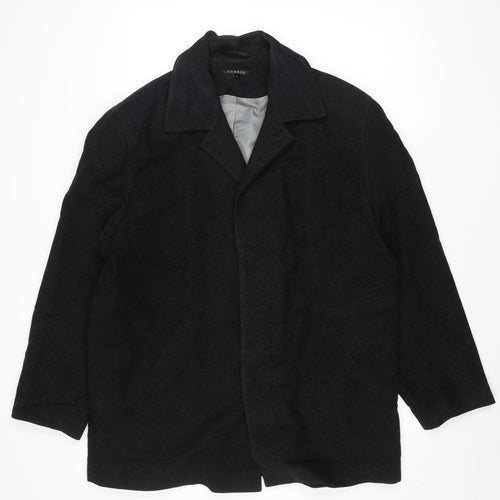 George Men's Grey L Cotton Blend Mid-Length Overcoat Size L