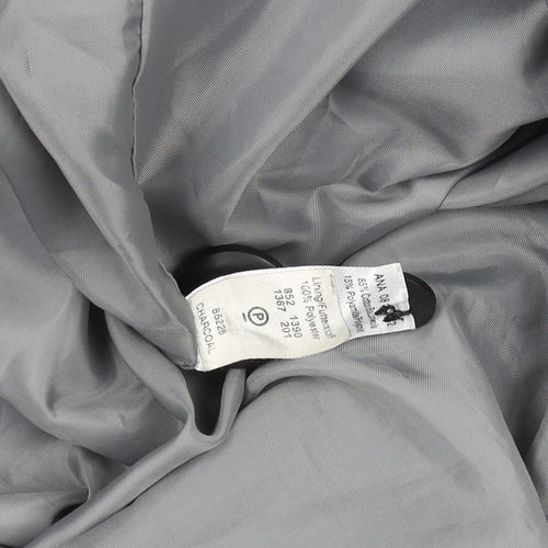 George Men's Grey L Cotton Blend Mid-Length Overcoat Size L