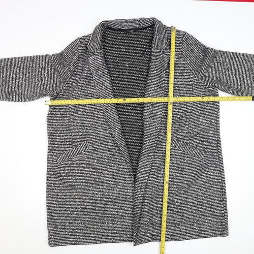 George Women’s Grey Striped Collared Long Sleeve Knit Cardigan XL