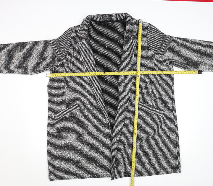 George Women’s Grey Striped Collared Long Sleeve Knit Cardigan XL