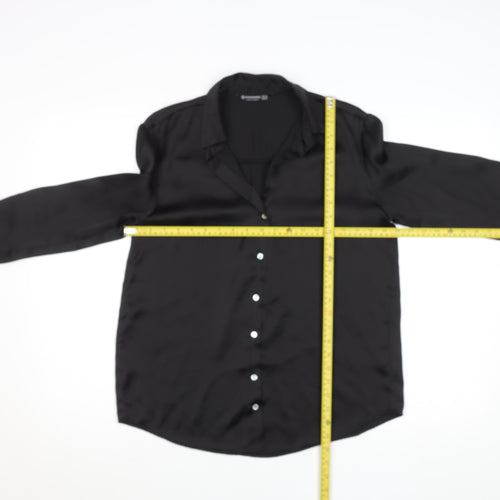 Stradivarius Women's Black XS Satin Button-Up Shirt