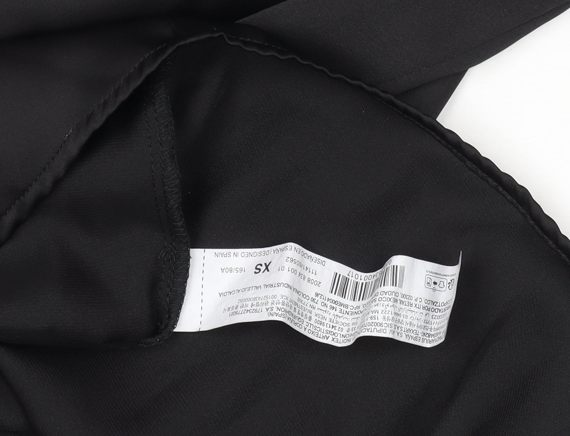 Stradivarius Women's Black XS Satin Button-Up Shirt